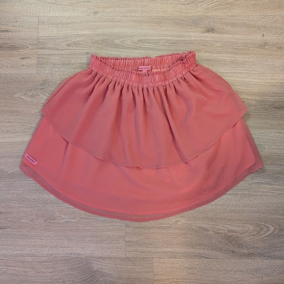Simply Southern Dresses & Skirts - Simply Southern Ruffled Tiered Mini Skirt in Pink with Elastic Waist Size Large